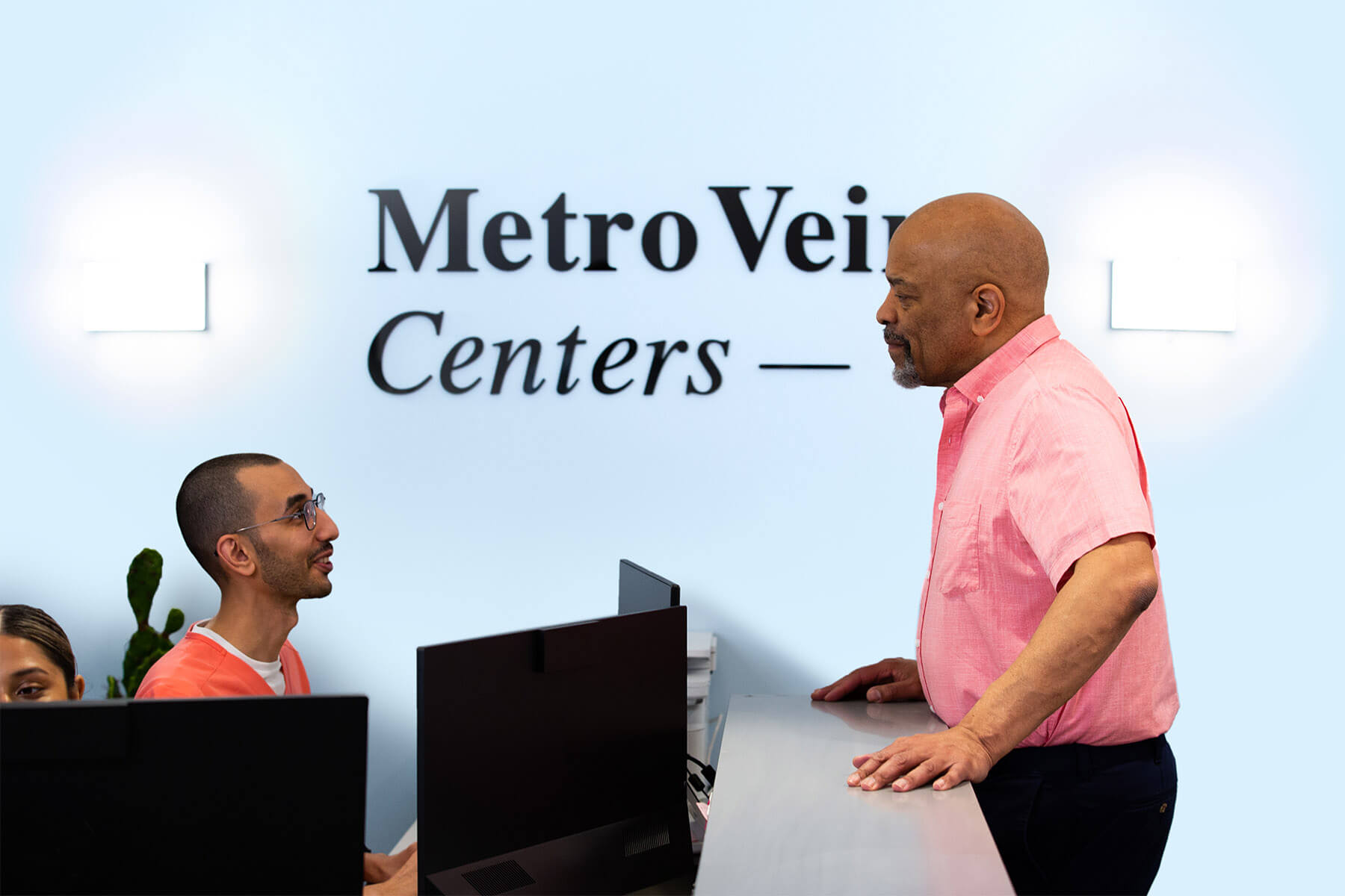 Patient getting vein treatment at Metro Vein Centers