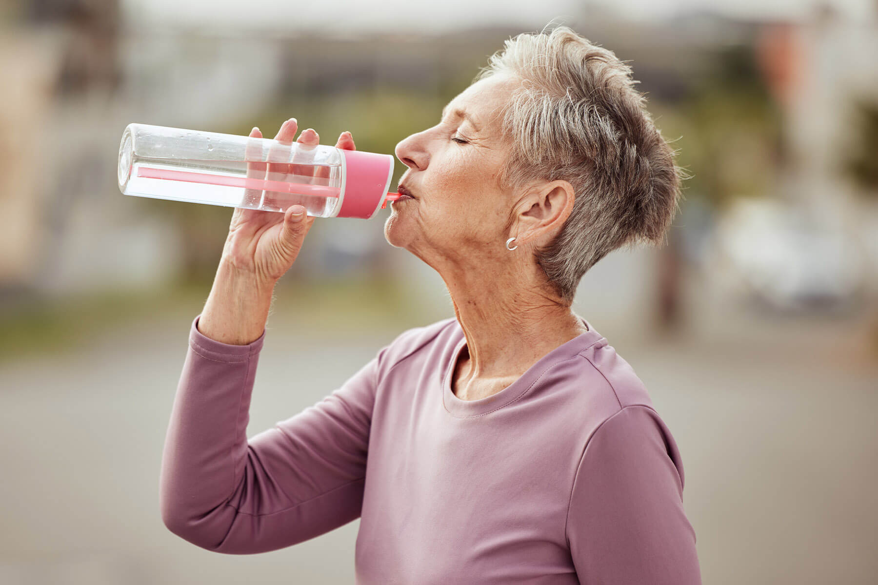 woman hydrating